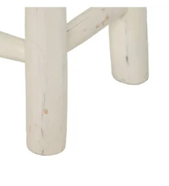 Ławka WORN 120 cm drewno teak bielona