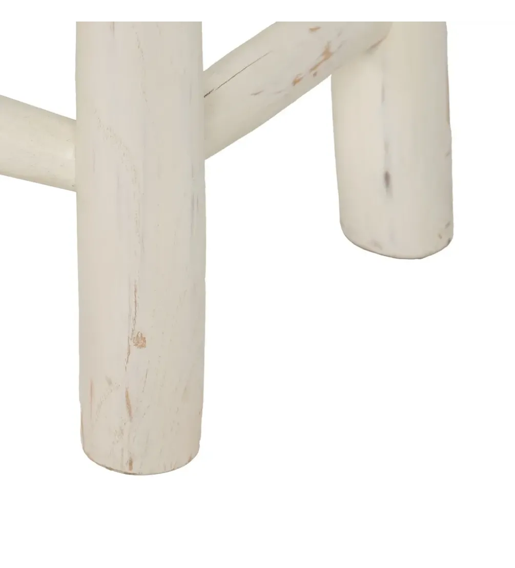 Ławka WORN 120 cm drewno teak bielona