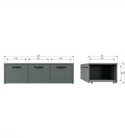 Ławka ze schowkiem STAGE 120 cm drewno sosny zielona