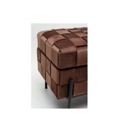 Ławka ze schowkiem WEAVE 121 cm mocca