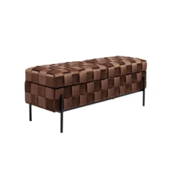 Ławka ze schowkiem WEAVE 121 cm mocca