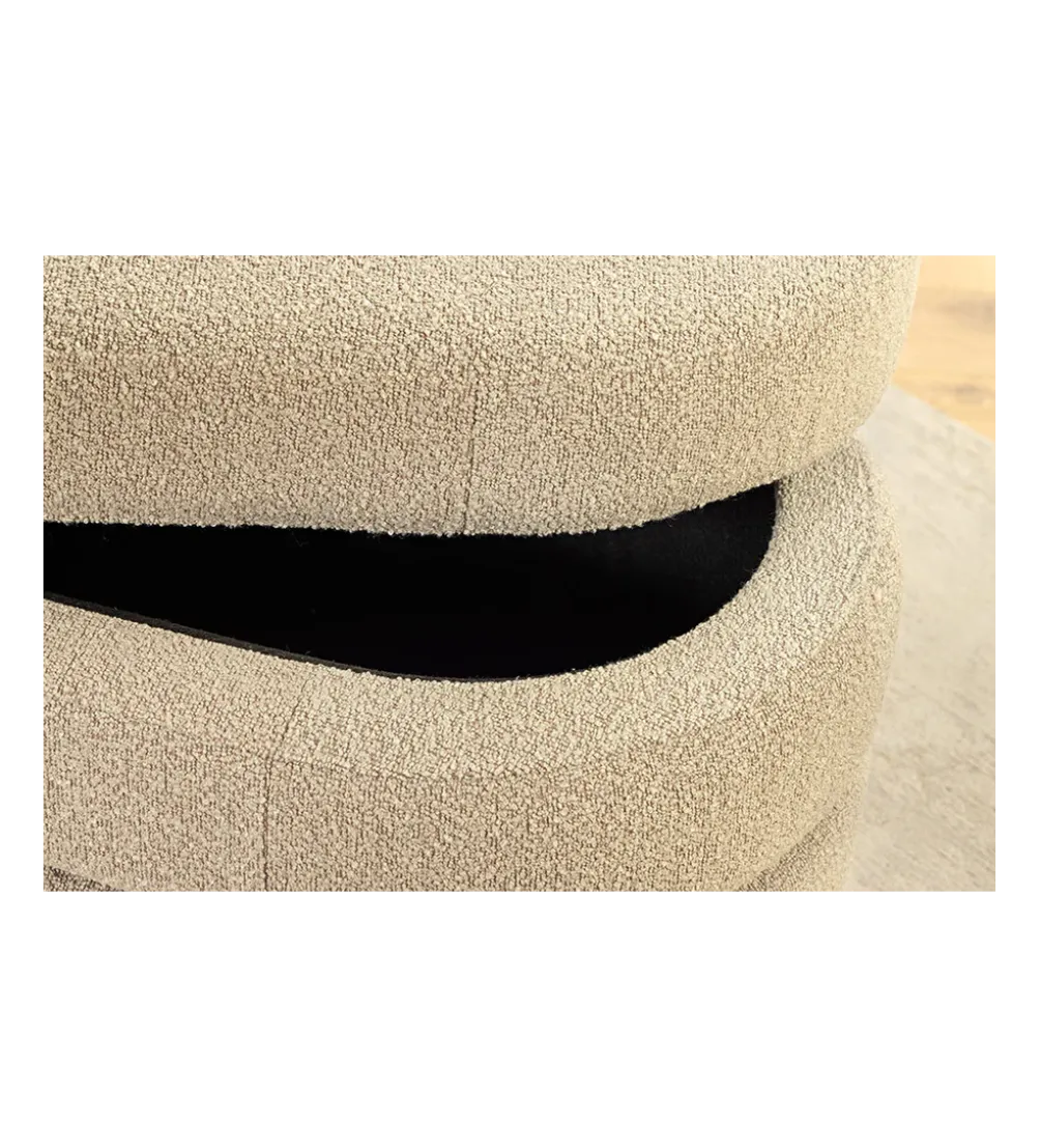Ławka z schowkiem VOQUE 115 cm bouclé taupe