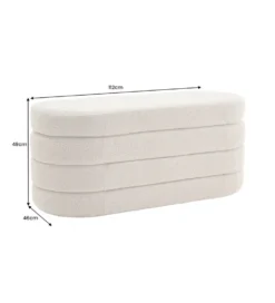 Ławka z schowkiem VOQUE 115 cm bouclé taupe