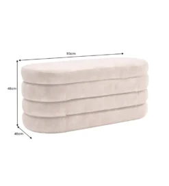 Ławka z schowkiem VOQUE 115 cm welwet musztardowy