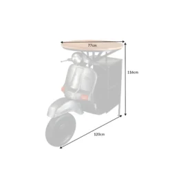 Barek stolik kawowy SCOOTER 120 cm blat drewno mango