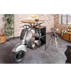 Barek stolik kawowy SCOOTER 120 cm blat drewno mango