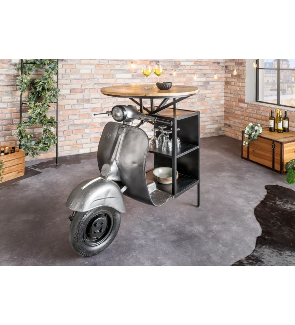 Barek stolik kawowy SCOOTER 120 cm blat drewno mango