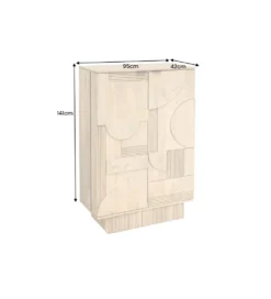 Barek TORINGU 95 cm bielone drewno mango