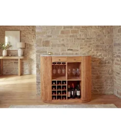 Barek wyspa TRES CHIC 120 cm drewno mango blat marmur