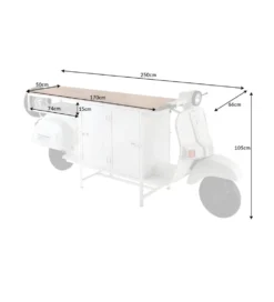 Barowa komoda SCOOTER 250 cm drewno mango