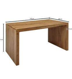 Biurko BOHA 140 cm drewno akacja