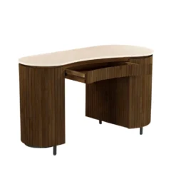 Biurko BRIX DEXTER 136 cm drewno mango brązowe kamień bottecino