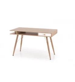 Biurko DOLORES 120 cm w odcieniu dąb sonoma - biały
