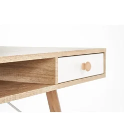Biurko DOLORES 120 cm w odcieniu dąb sonoma - biały