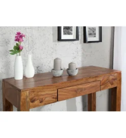 Biurko Makassar FINICE 100 cm drewno Sheesham