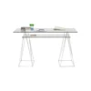 Biurko szklane POLAR 130 cm srebrne
