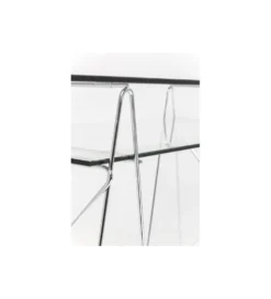 Biurko szklane POLAR 130 cm srebrne