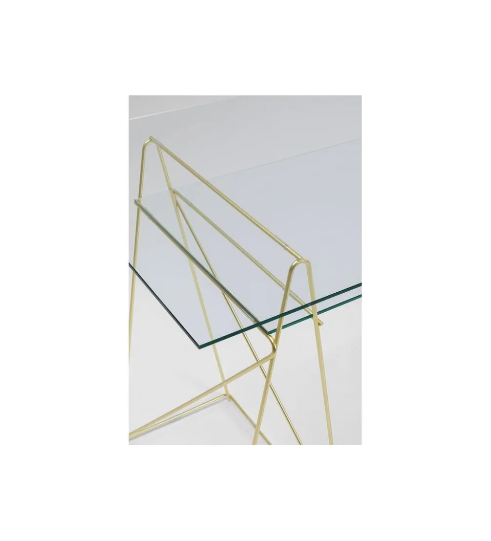 Biurko szklane POLAR 135 cm złote