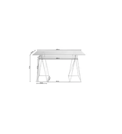 Biurko szklane POLAR 135 cm złote