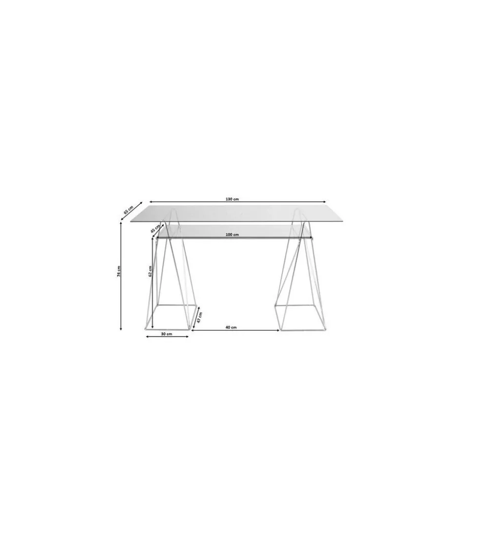 Biurko szklane POLAR 135 cm złote
