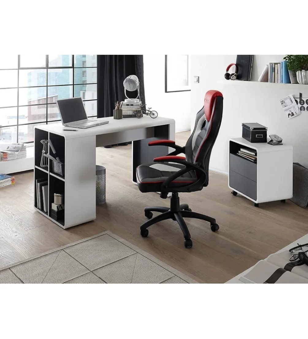 Biurko TADEO 120 cm biało antracytowe