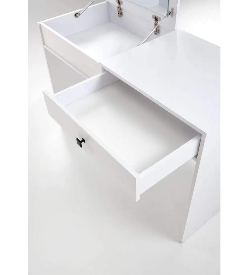 Biurko z toaletka MEGAN 120 cm biały mat