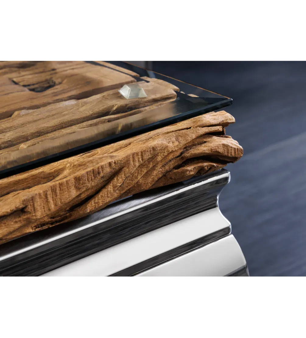 Blat do Stolika kawowego MODERN BAROCK BARRACUDA 100 cm drewno teak