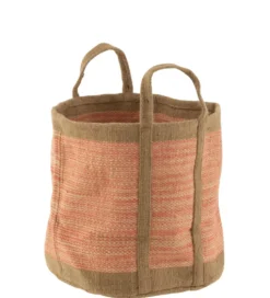 Donica BASKET 40 cm naturalna różowa