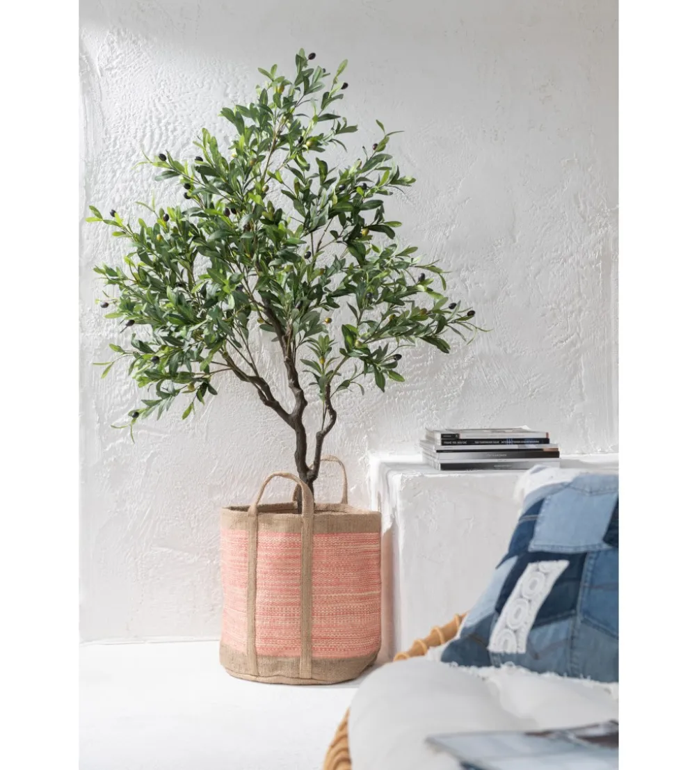 Donica BASKET 40 cm naturalna różowa