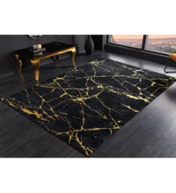 Dywan MARBLE 160 x 240 cm czarno złoty