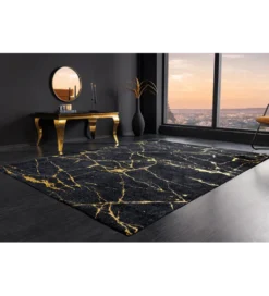 Dywan MARBLE 160 x 240 cm czarno złoty
