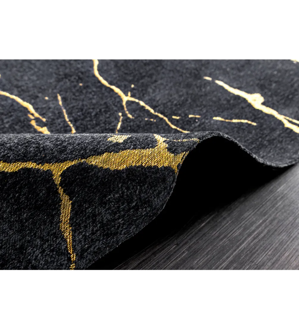 Dywan MARBLE 160 x 240 cm czarno złoty