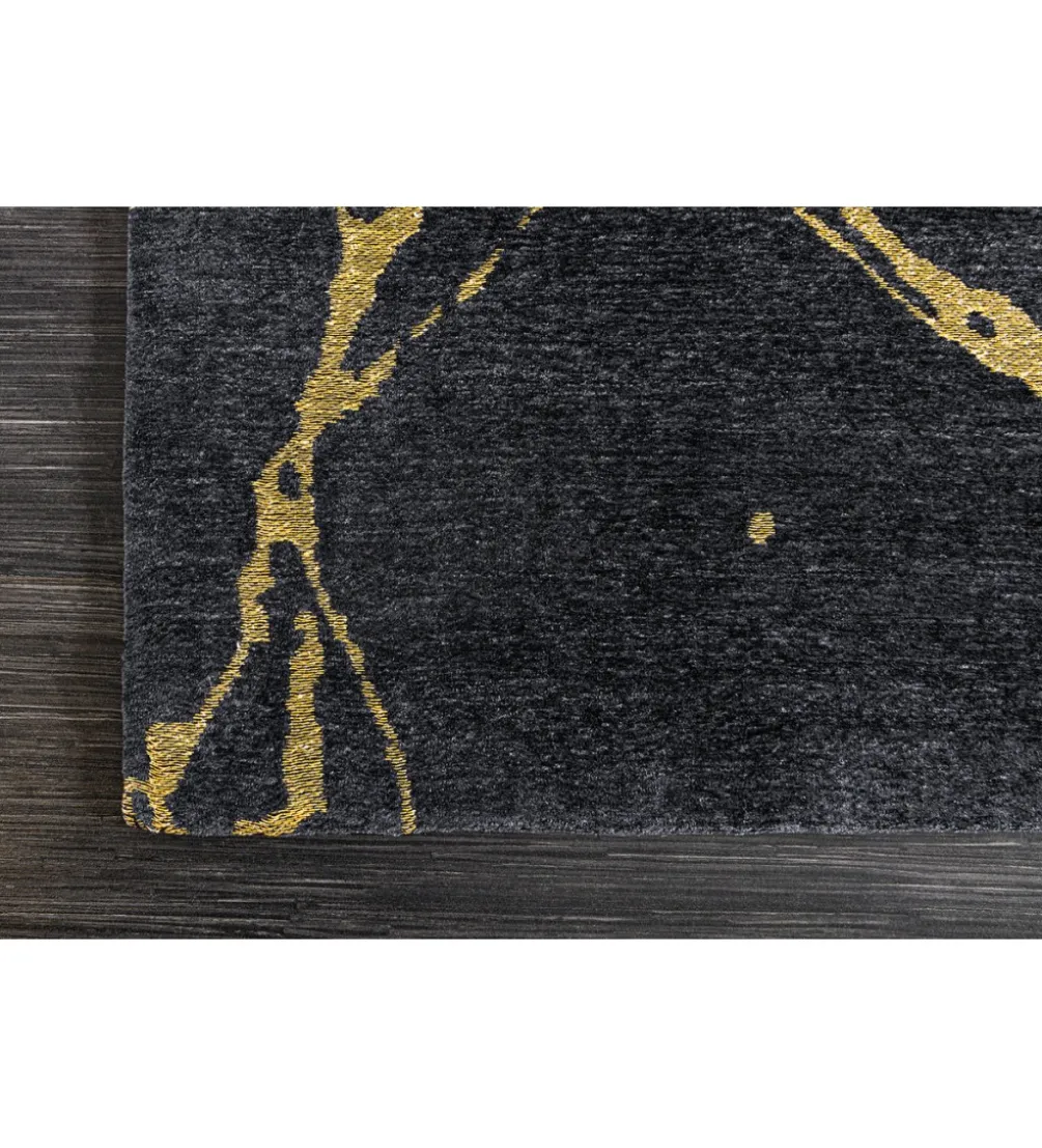Dywan MARBLE 160 x 240 cm czarno złoty