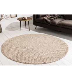 Dywan WOOL 150cm okrągły beżowy