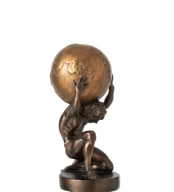 Figurka BALL HOLDING 28 cm ciemno brązowa złota