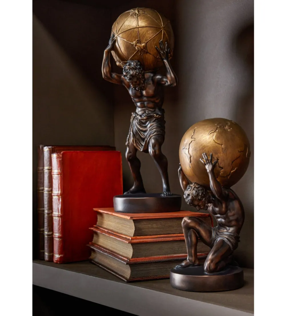 Figurka BALL HOLDING 42 cm ciemno brązowa złota