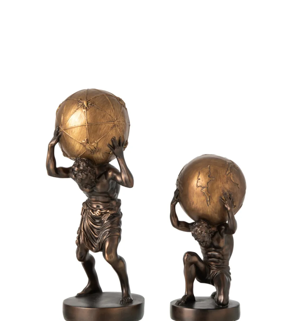 Figurka BALL HOLDING 42 cm ciemno brązowa złota