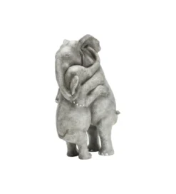 Figurka dekoracyjna Elephant Hug 36 cm szara