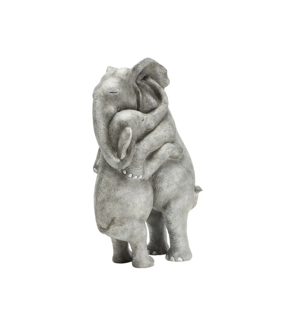 Figurka dekoracyjna Elephant Hug 36 cm szara
