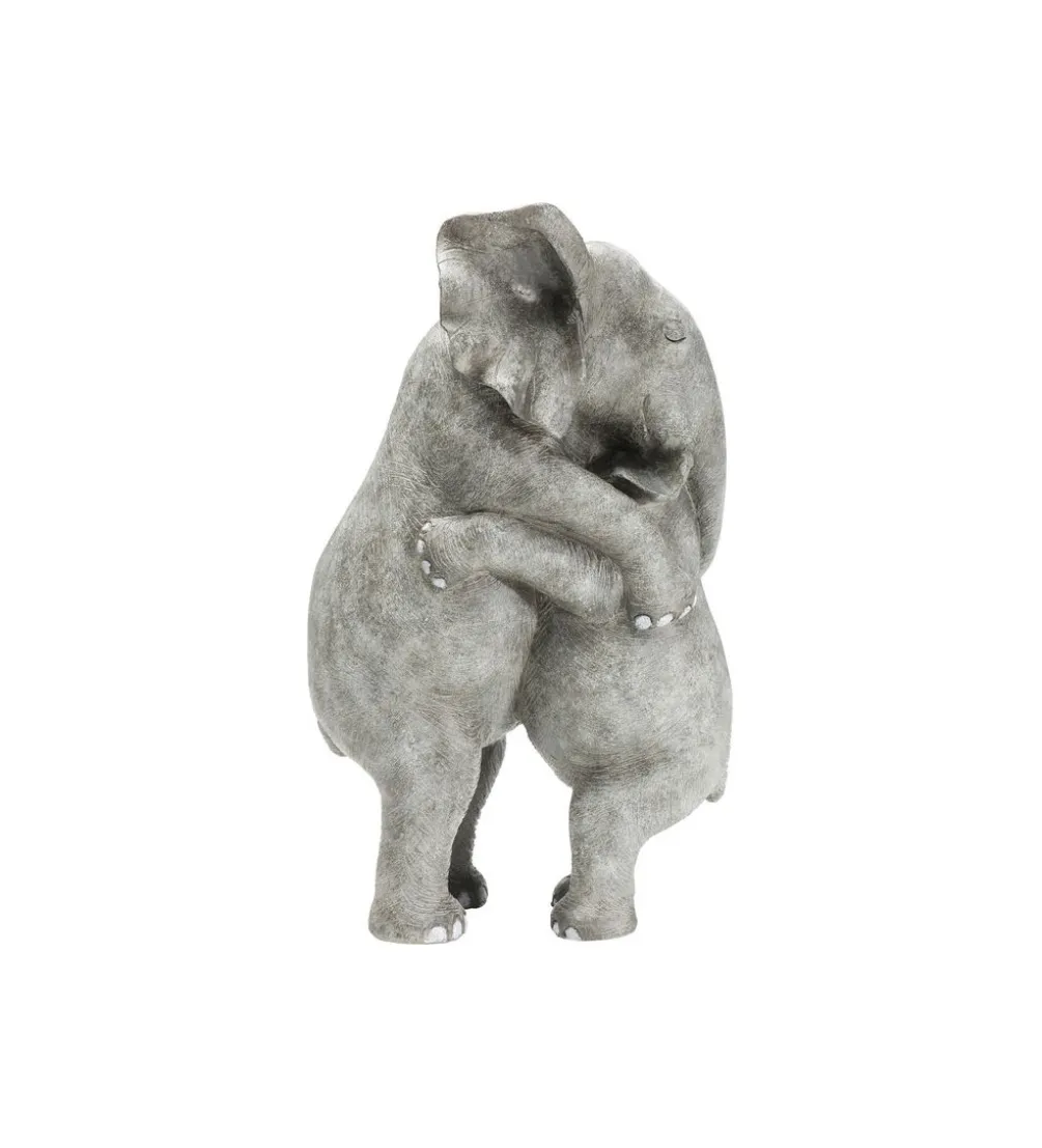 Figurka dekoracyjna Elephant Hug 36 cm szara