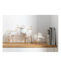 Figurka dekoracyjna Reindeer 34 cm kremowo złota