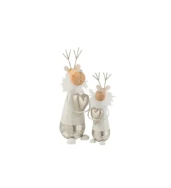 Figurka dekoracyjna Reindeer Heart 30 cm biała