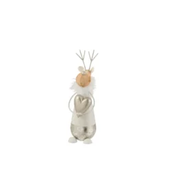 Figurka dekoracyjna Reindeer Heart 30 cm biała