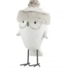 Figurka Owl Hat Winter 40 cm biało szara