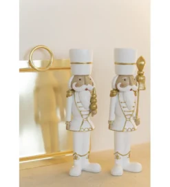 Figurka RESIN biało złota