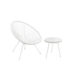 Fotel ACAPULCO 85 cm mono biały