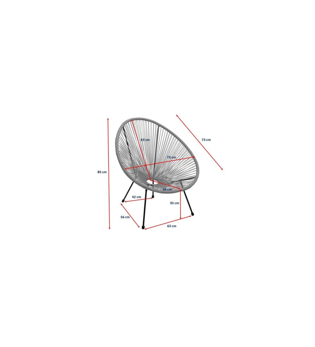 Fotel ACAPULCO 85 cm różowy