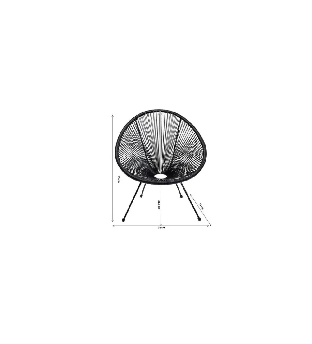 Fotel ACAPULCO 85 cm turkusowy