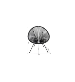 Fotel ACAPULCO MONO 85 cm czarny