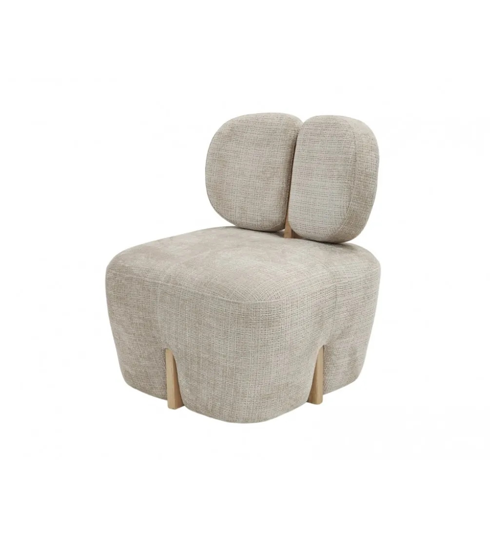 Fotel ARHOA 82 cm drewno brzozy beżowy